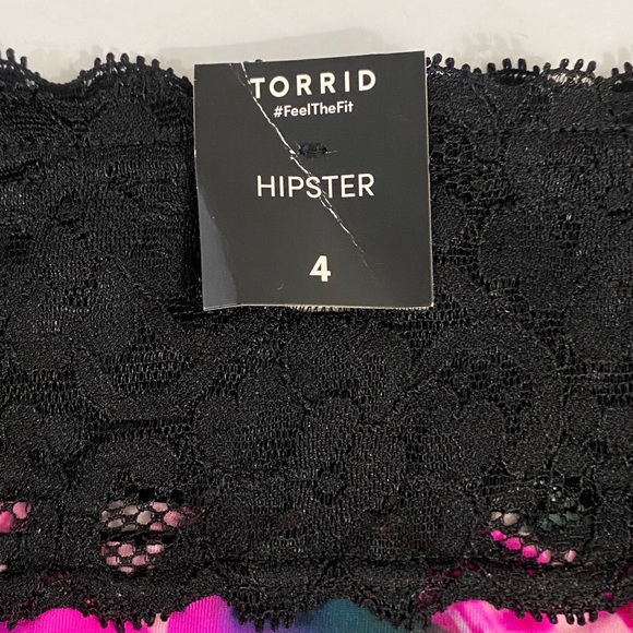 NWT Torrid Lace Floral Hipster Panty, Sz 4, 4x, Mid rise, Roses, Stretchy - Picture 4 of 10